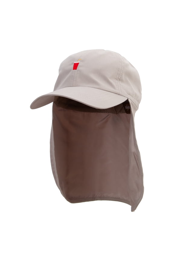 USA Fast Food Beverage Logo Embroidered Flap Hats - Khaki OSFM