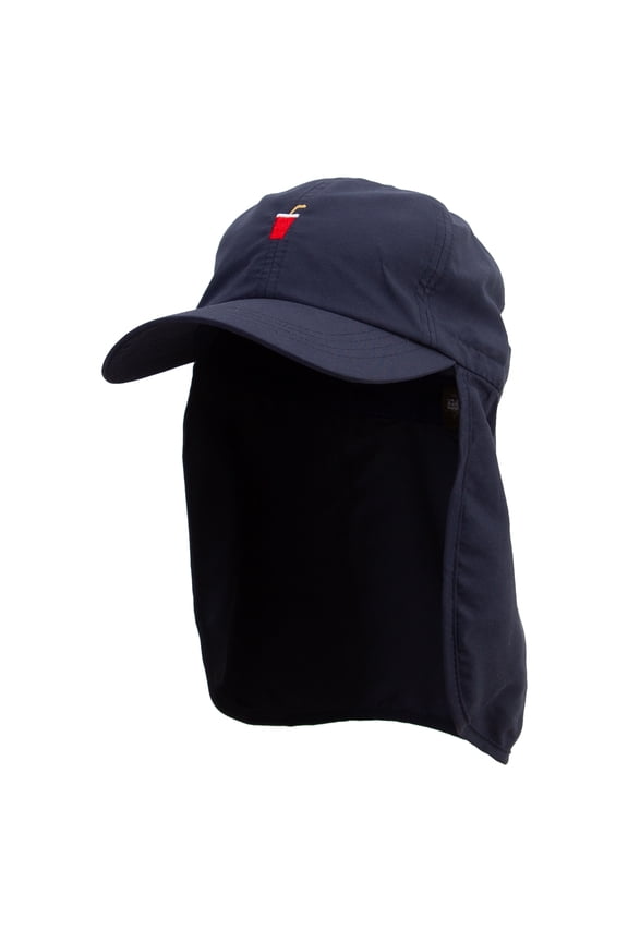 USA Fast Food Beverage Logo Embroidered Flap Hats - Navy OSFM