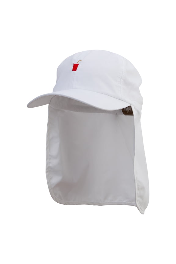 USA Fast Food Beverage Logo Embroidered Flap Hats - White OSFM