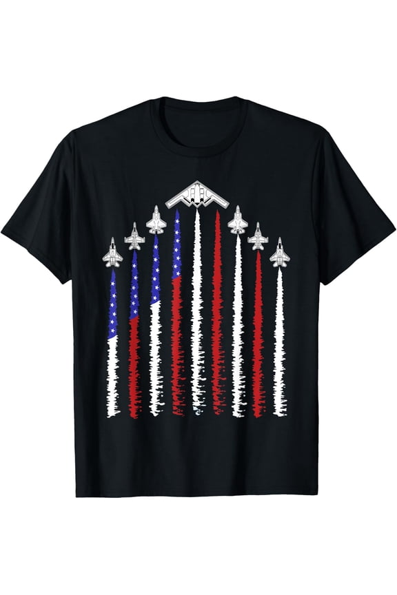 USA Fighter Jets 4th of July Men Women Funny Patriotic T-Shirt TShirt