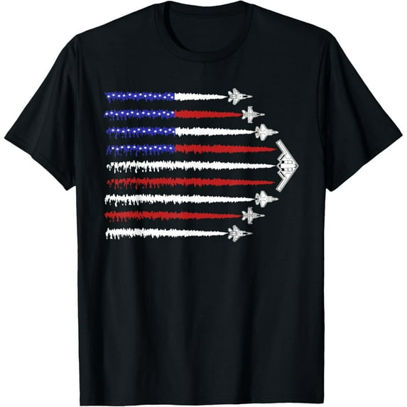 USA Fighter Jets 4th of July Men Women Funny Patriotic T-Shirt Tops Tee