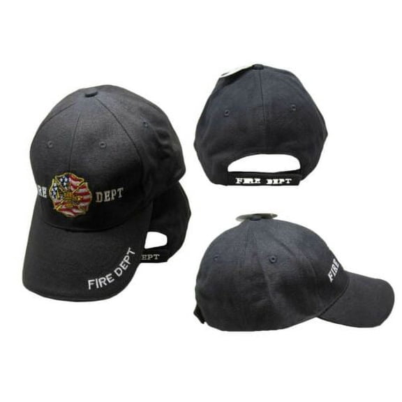 USA Fire Dept Department Seal Black Embroidered Baseball Style Cap Hat premium