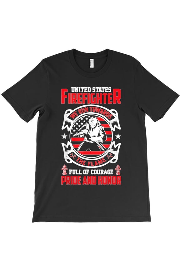 USA Firefighter Pride And Honor Fireman Dad Brother Uncle, - Durable Stitching G23282 Unisex T-Shirt, Up to Size 5XL