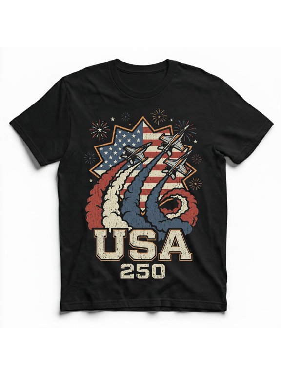 USA Fireworks Fighter Jet Flag T-Shirt