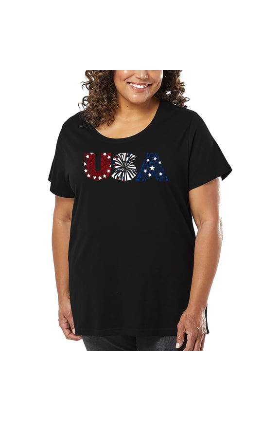 USA Fireworks - Women's Plus Size Word Art T-Shirt