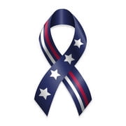 USA Flag 4"x 8" Magnetic Ribbon for Cars and Refrigerators , Red, White and Blue, American Flag Ribbon Stars and Stripes Design