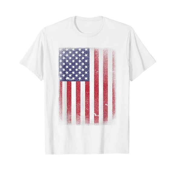 USA Flag 4th July American Red White Blue Star Stripes 4 Day White T-Shirt