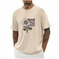 thumbnail image 1 of USA Flag 4th of July Independence Day American Flag Men Shirts Summer Deals Plus Size Short Sleeve Crew Neck Big and Tall Pullover Blouse Shirts for Men S-5XL, 1 of 4