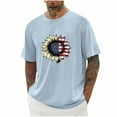 thumbnail image 1 of USA Flag 4th of July Independence Day American Flag Men Shirts Summer Deals Plus Size Short Sleeve Crew Neck Big and Tall Pullover Blouse Shirts for Men S-5XL, 1 of 4