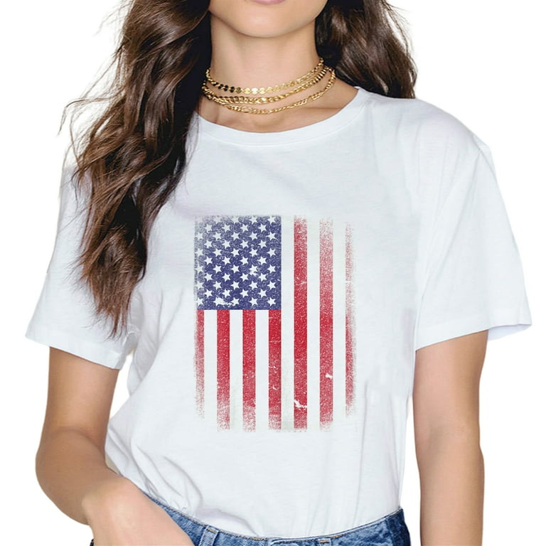 Usa Flag T-Shirt 4th July Fourth Red White Blue Star Stripes Usa Flag T-Shirt 4th July Fourth Red White Blue Star Stripes