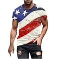 thumbnail image 1 of USA Flag 4th of July Independence Day American Flag Men Shirts Plus Size Summer Deals Crew Neck Big and Tall Pullover Blouse Shirts for Men, 1 of 5