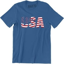 jsaierl Independence Day Shirts for Men Patriotic American Flag Print ...