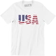 thumbnail image 1 of USA Flag 4th of July Independence Day American Flag Men's Tee Shirt, 1 of 4