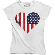 USA Flag 4th of July Independence Day American Flag Womens T-Shirt