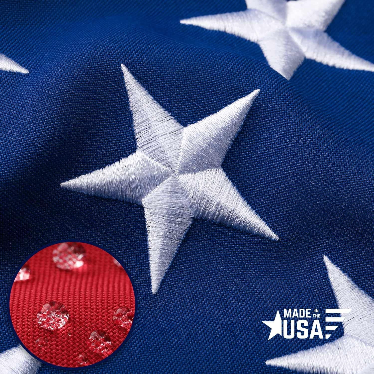 4x6 Foot US American Flag - Heavy Duty Nylon, Embroidered Stars, Sewn Stripes, Brass Grommets
