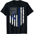 thumbnail image 1 of USA Flag ALS Awareness T-Shirt May Month Blue Ribbon Tee, 1 of 4