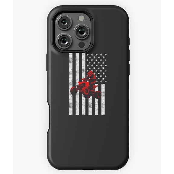 USA Flag ATV All Terrain Vehicle Drivers Phone Case for iPhone 16 15 14 13 12 11 Pro Max - Minimalist Phone