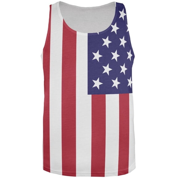 USA Flag All Over Adult Tank Top - 2X-Large