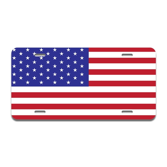 USA Flag Aluminum License Plate| License Plate 12" X 6" Fits Any Car, Truck, SUV, RV, or Trailer | Made in The USA