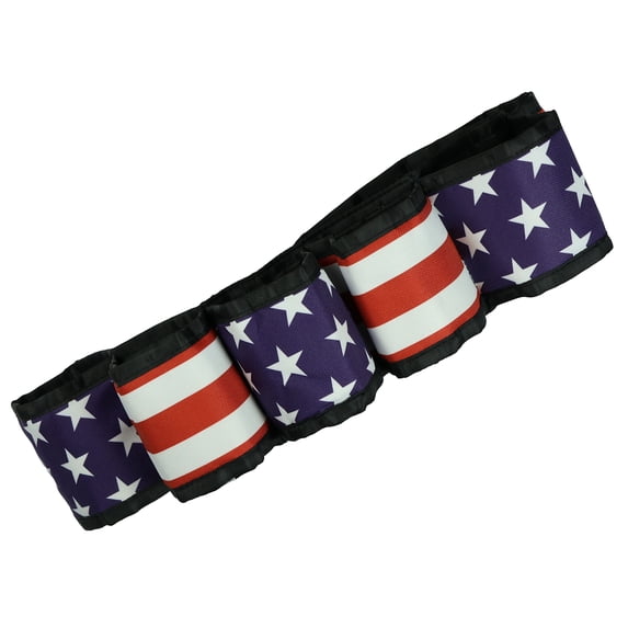 American Flag Belt 6 Pack Drink Soda Can Holder USA Flag Utility Adjustable Belt BBQ Fourth of July Summer Accessories