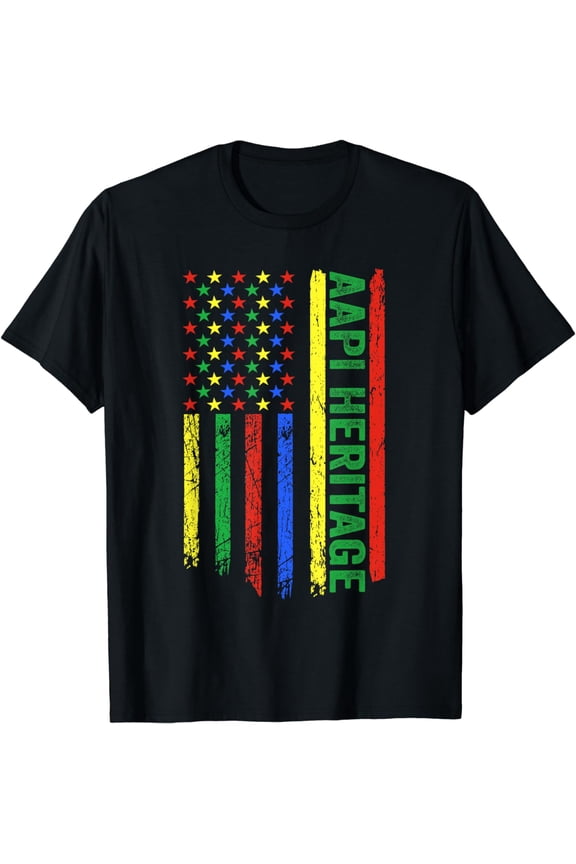 USA Flag Asian American and Pacific Islander Heritage Month T-Shirt