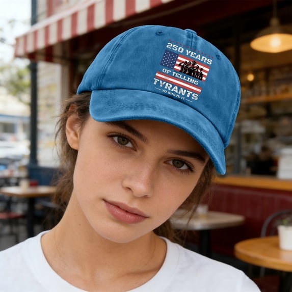 USA Flag Baseball Cap for Men Women Washed Denim Pre-Curved Visor USA Anniversary Embroidered Cap Adjustable Breathable Baseball Hat Outdoor Travel Summer Sun Hat