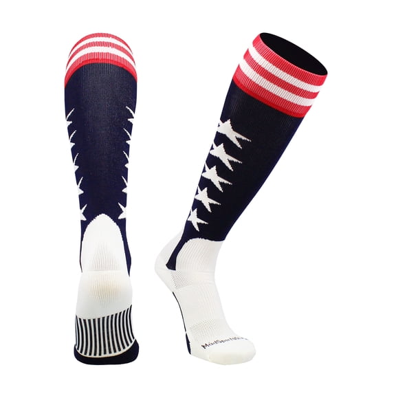 USA Flag Baseball Stirrup Socks (Navy/Red/White, X-Large)