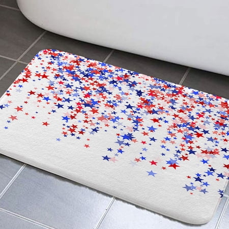 USA Flag Bathroom Rug Mat, Fourth of July Independence Day Art USA Flag Non-Slip Bath Carpet, American Patriot Bathroom Rugs Set, American Flag Extra Soft and Absorbent Bath Rugs(17"X29")