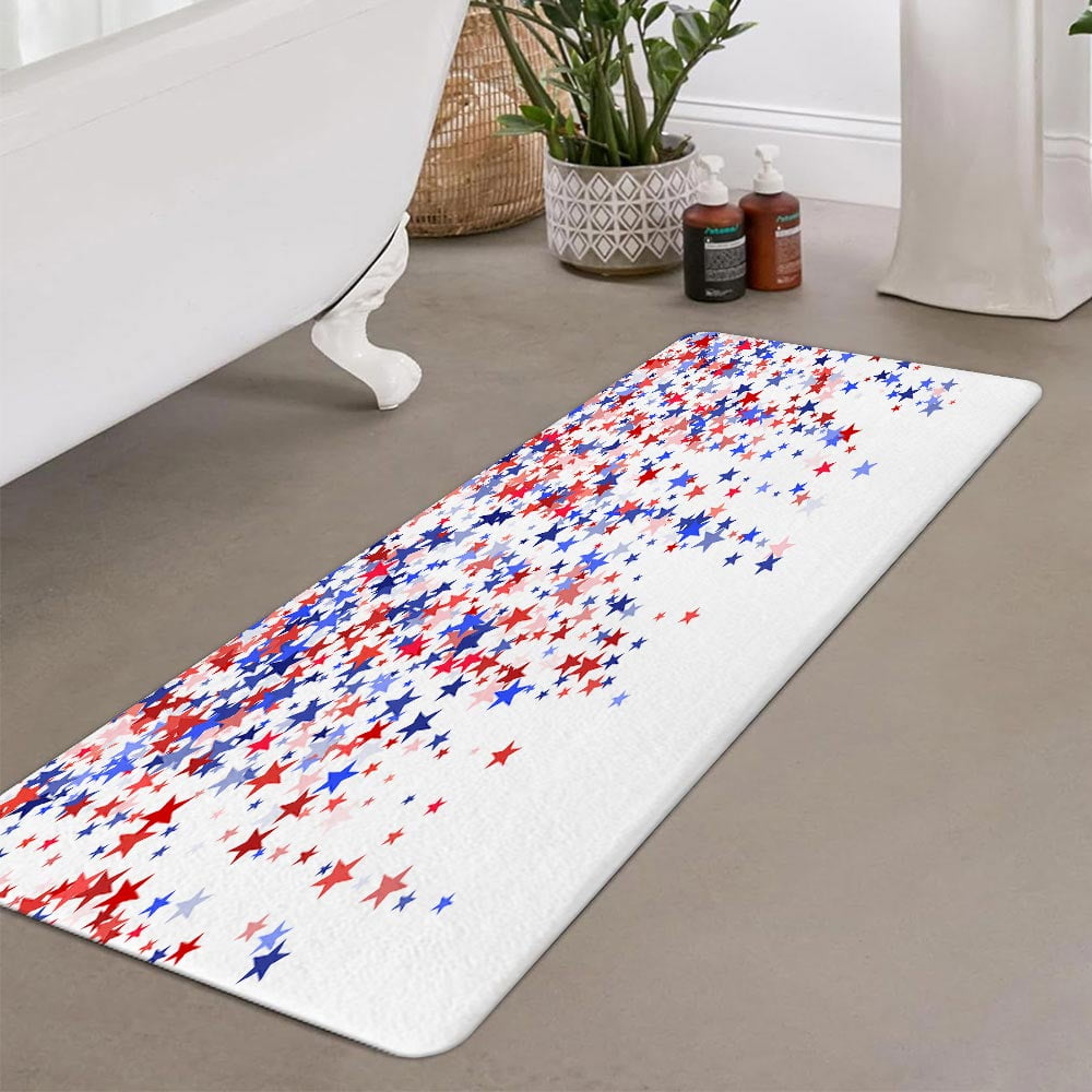 USA Flag Bathroom Rug Mat, Fourth of July Independence Day Art USA Flag ...