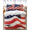 thumbnail image 1 of USA Flag Bedding Duvet Cover Set Twin Size 4 Pieces Red White Stripes Stars Shabby Vintage Style Bedding Set with Zipper Closure, 1 Comforter Cover 68x86 Inches 1 Flat Sheet & 2 Pillow Cases, 1 of 7