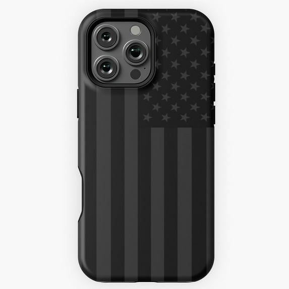 USA Flag Blackout Stealth Phone Case for iPhone 16 15 14 13 12 11 Pro Max M891197