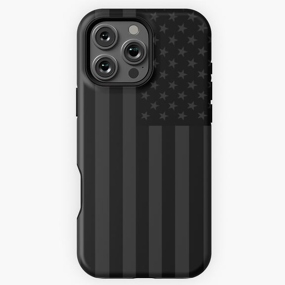 USA Flag Blackout Stealth Phone Case for iPhone 16 15 14 13 12 11 Pro Max M891197