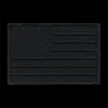 USA Flag Canvas Patch, Black