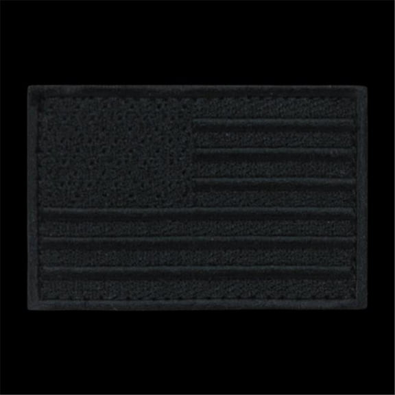 USA Flag Canvas Patch, Black