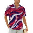 thumbnail image 1 of USA Flag Casual Shirt Patriotic American Elegant Hawaiian Shirts Men Short Sleeve Vacation, 1 of 5