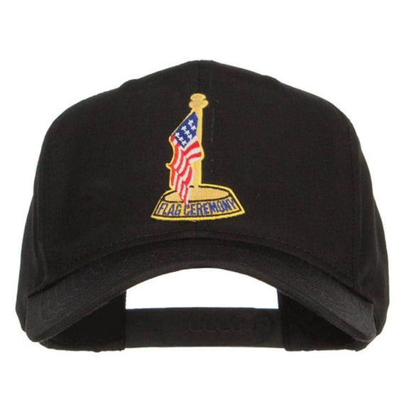 USA Flag Ceremony Patched Cap - Black OSFM