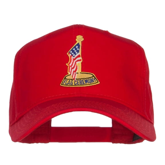 USA Flag Ceremony Patched Cap - Red OSFM