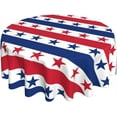thumbnail image 1 of USA Flag Checkered Tablecloth Round 60”x60” Stars Patriotic Table Cloths for Parties Waterproof Fabric Protector for July 4th Independence Day Small Tablecloths Decor for Party Holiday Home, 1 of 1