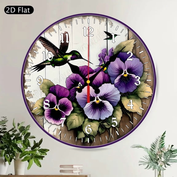 USA Flag Christian Cross Sunflowers Silent Round Wall Clock Patriotic Faith Home Decor