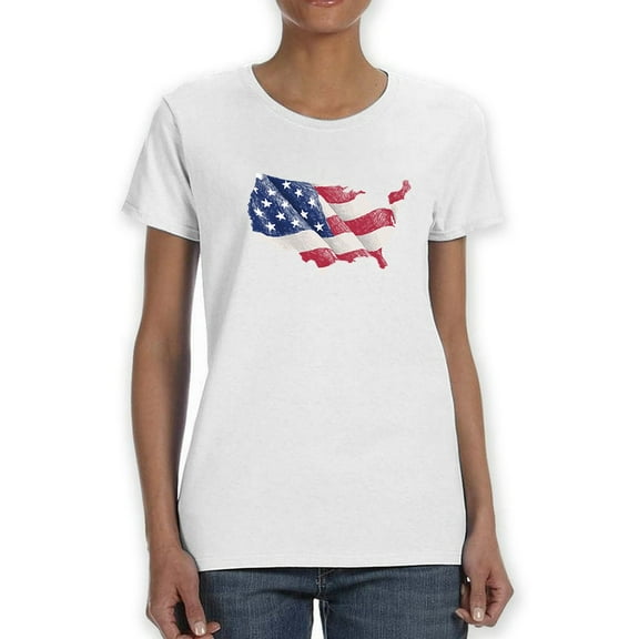 USA Flag Country Design Women T-Shirt, Female Small