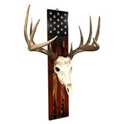 USA Flag Decor Hooker Pedestal Perfect Prey Display Rack for Hanging and Mounting Taxidermy Deer Antlers and Other Skulls