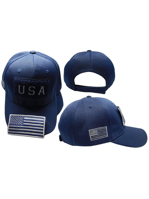 USA Flag Detachable Patch "USA" Navy Blue OPERATOR MILITARY Embroidered Hat Cap