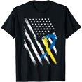 thumbnail image 1 of USA Flag Down Syndrome Awareness Shirt Dad Mom Down Syndrome T-Shirt Black Small, 1 of 4