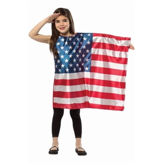 Hikkcos 4. Juli Kostüm – Amerikanische Flagge Set Mit Umhang, Bandana, Brille & Handschuhen, Patriotisch, Blau, M Hikkcos 4. Juli Kostüm – Amerikanische Flagge Set Mit Umhang, Bandana, Brille & Handschuhen, Patriotisch, Blau, M