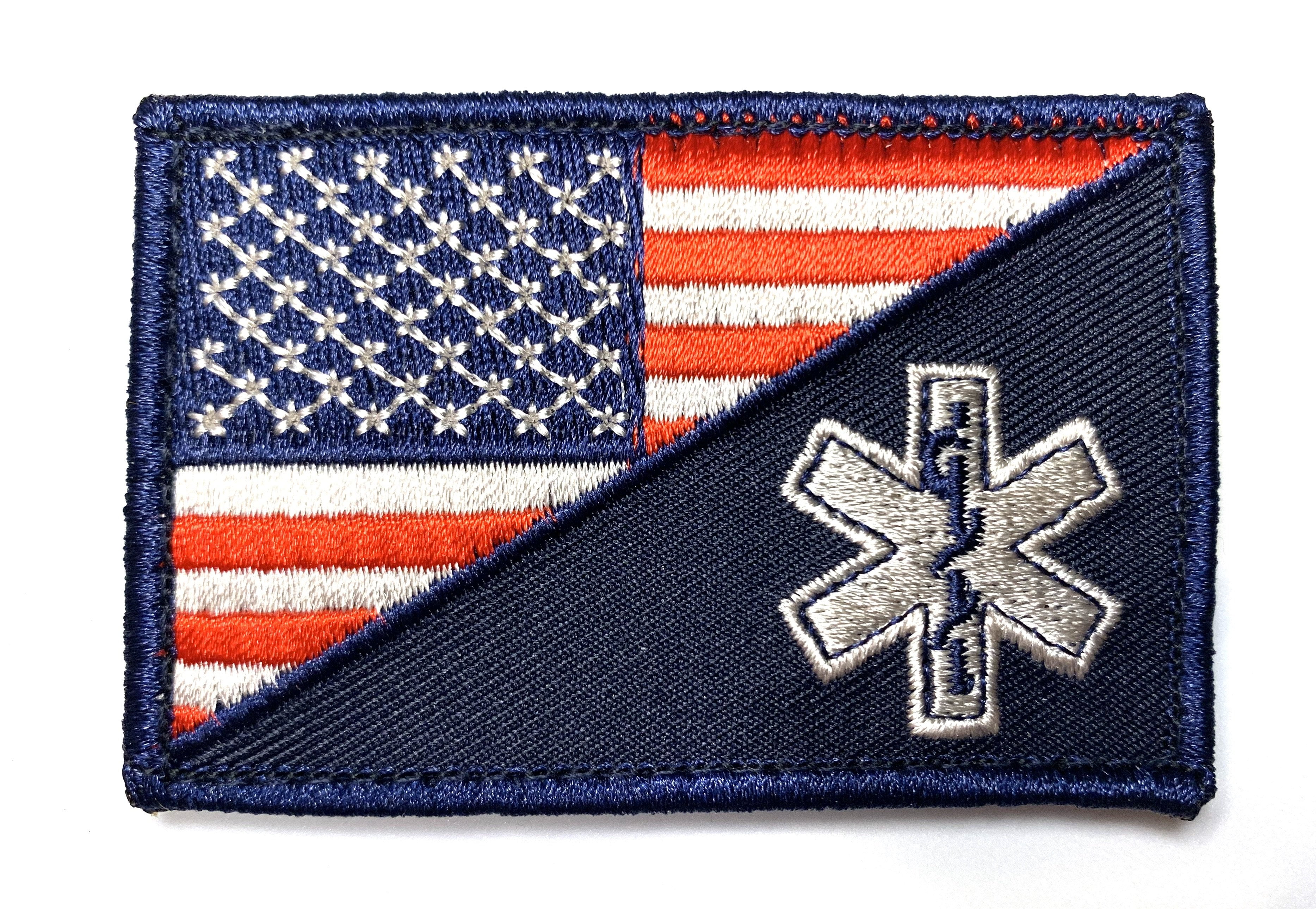 USA Flag EMS Morale Patch Split Hook & Loop - Walmart.com