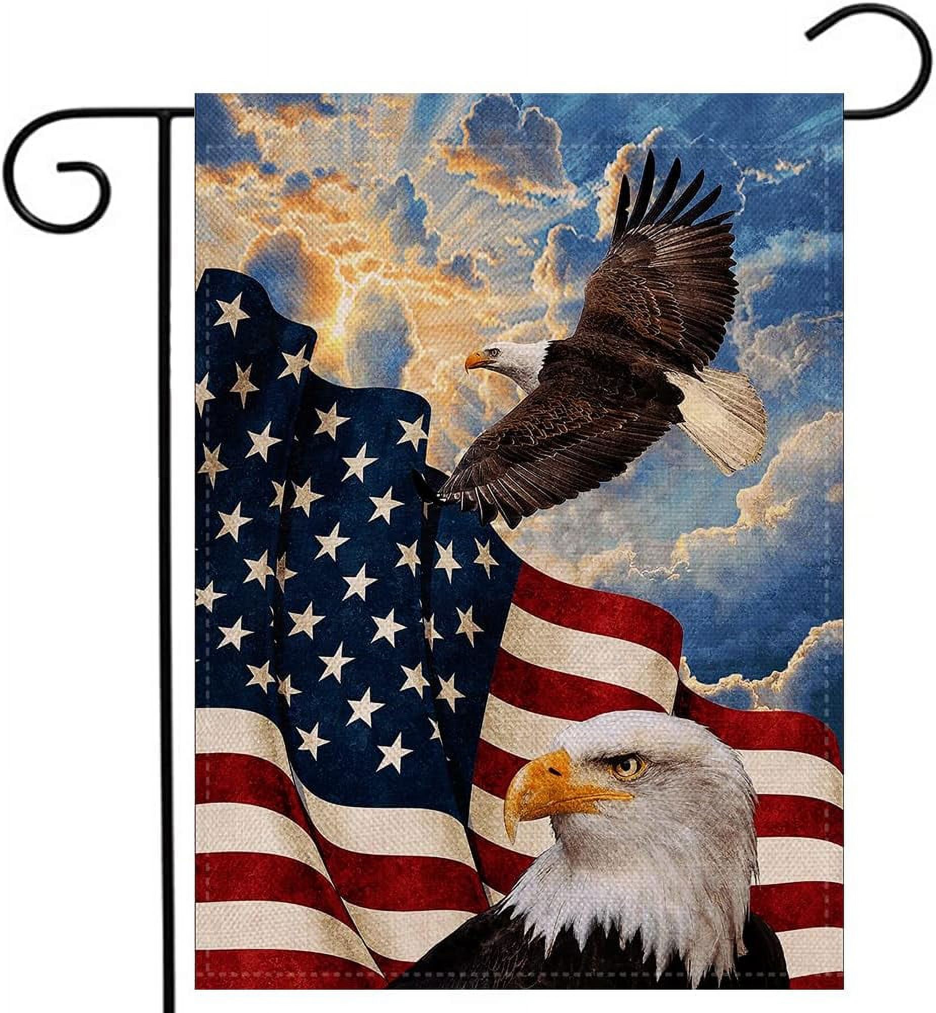 Patriotic American Eagle With Praying Soldiers Vinyl Decal - 6 Inch, Military Tribute Sticker For Car, Laptop, Support Our Troops
