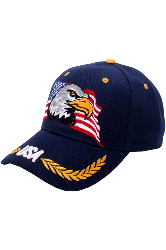 USA-Flag Eagles-Hat American Baseball-Cap Embroidered