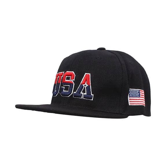 USA Flag Embroidered Flat Brim Baseball Cap, Unisex Hip‑Hop Snapback Sun Hat For Street Dancing Casual Wear