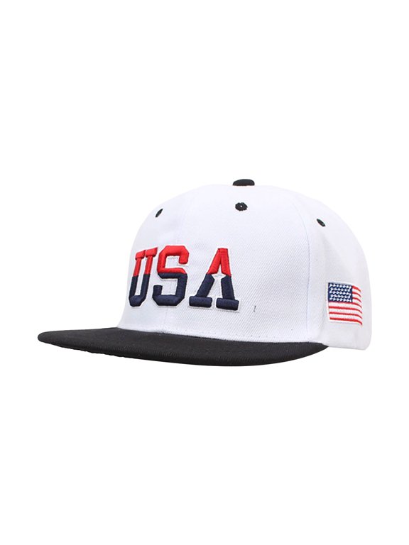 USA Flag Embroidered Flat Brim Baseball Cap, Unisex Hip‑Hop Snapback Sun Hat For Street Dancing Casual Wear