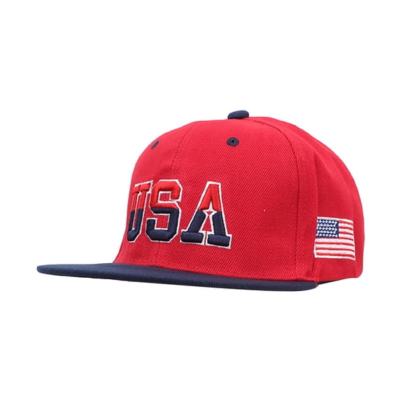 USA Flag Embroidered Flat Brim Baseball Cap, Unisex Hip‑Hop Snapback Sun Hat For Street Dancing Casual Wear